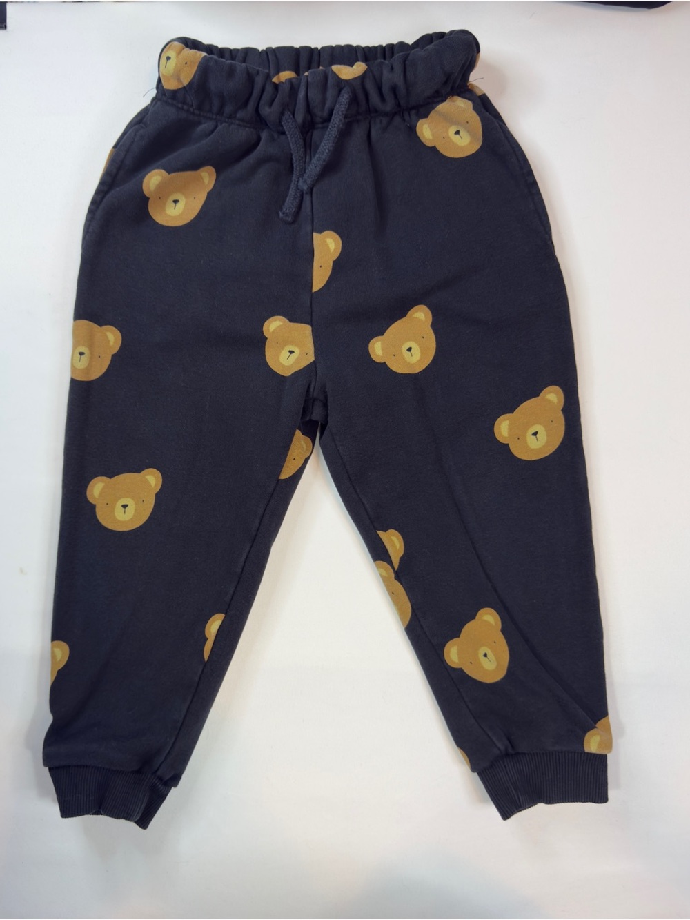 next Black Joggers with Brown Bear Print Sz 2T